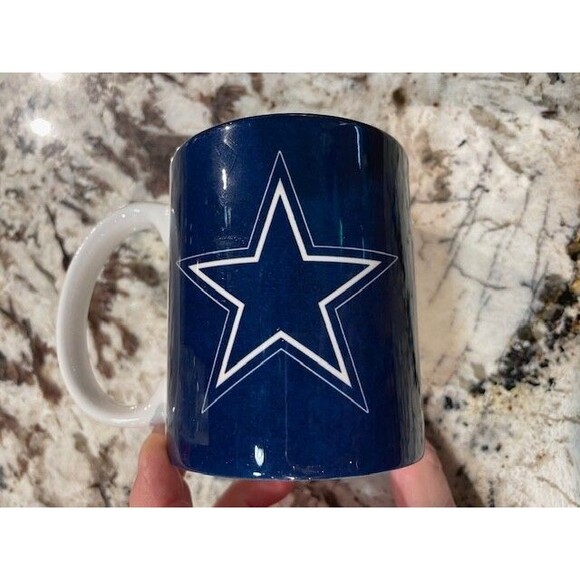 Dallas Cowboys 12 oz Ceramic Coffee Mug Licensed NFL‎ Blue Star Football - Picture 5 of 6